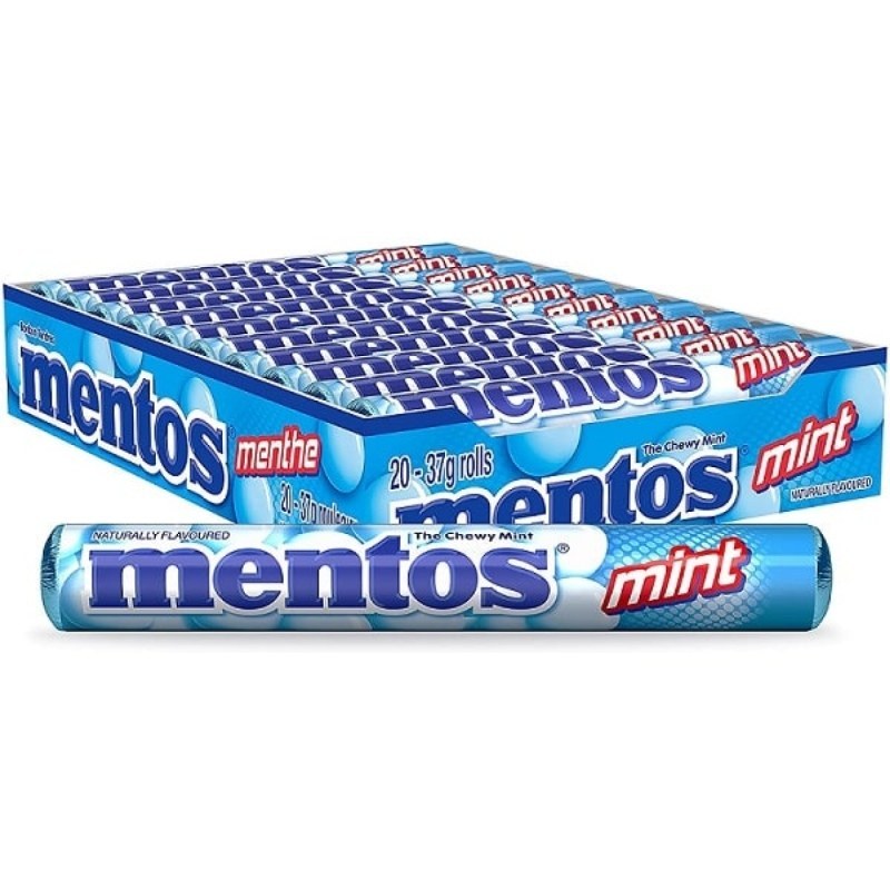 آبنبات جویدنی منتوس مدل نعنایی باکس 14 عددی mentos