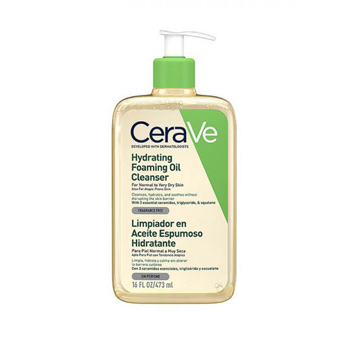 شوینده روغنی آبرسان سراوی مدل (CeraVe Hydrating Foaming Oil Cleanser)مخصوص پوست نرمال تا خیلی خشک حجم 473 میلی لیتر