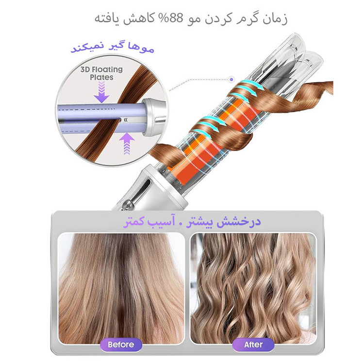 فر کننده و حالت دهنده مو شیگلم مدل Airflow Styler Pro-25mm