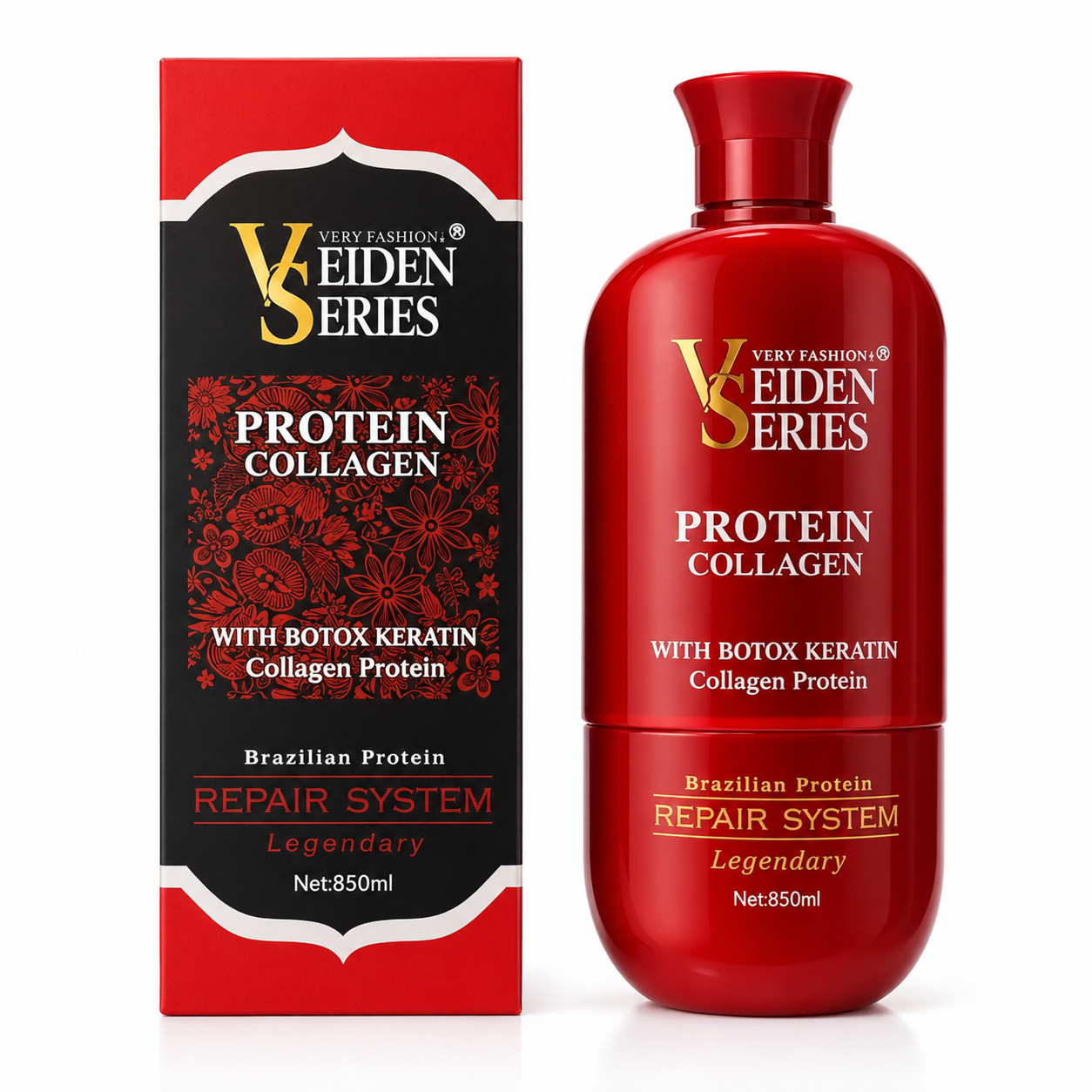 پروتئین مو کلاژن و کراتین ویدن سریز- وی اس (Veiden Series Protein Collagen Repair System) حجم 850 میلی‌لیتر