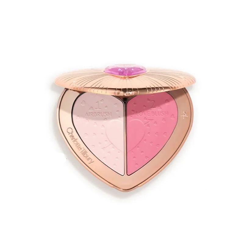 پالت رژ گونه و هایلایتر شارلوت تیلبری مدل   Pillow Talk pink