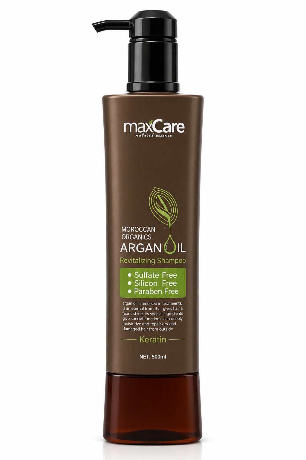 شامپو بدون سولفات روغن آرگان مکس کر (MaxCare Argan Oil Sulfate Free Shampoo) 500 میلی‌لیتر