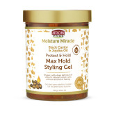 ژل حالتدهنده مو آفریکن پراید مدل Black Castor & Jojoba Oil Max Hold حجم 510 گرم