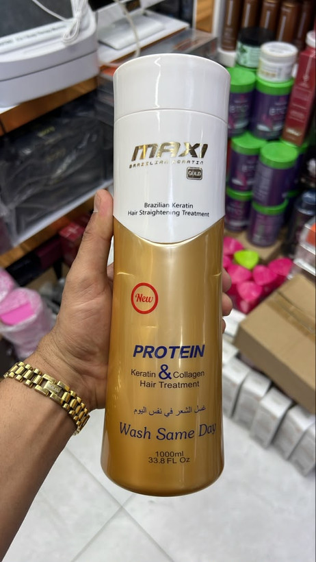 کراتین پروتئین مکسی گلد Maxi Brazilian Keratin Gold حجم 1000 میلیلیتر