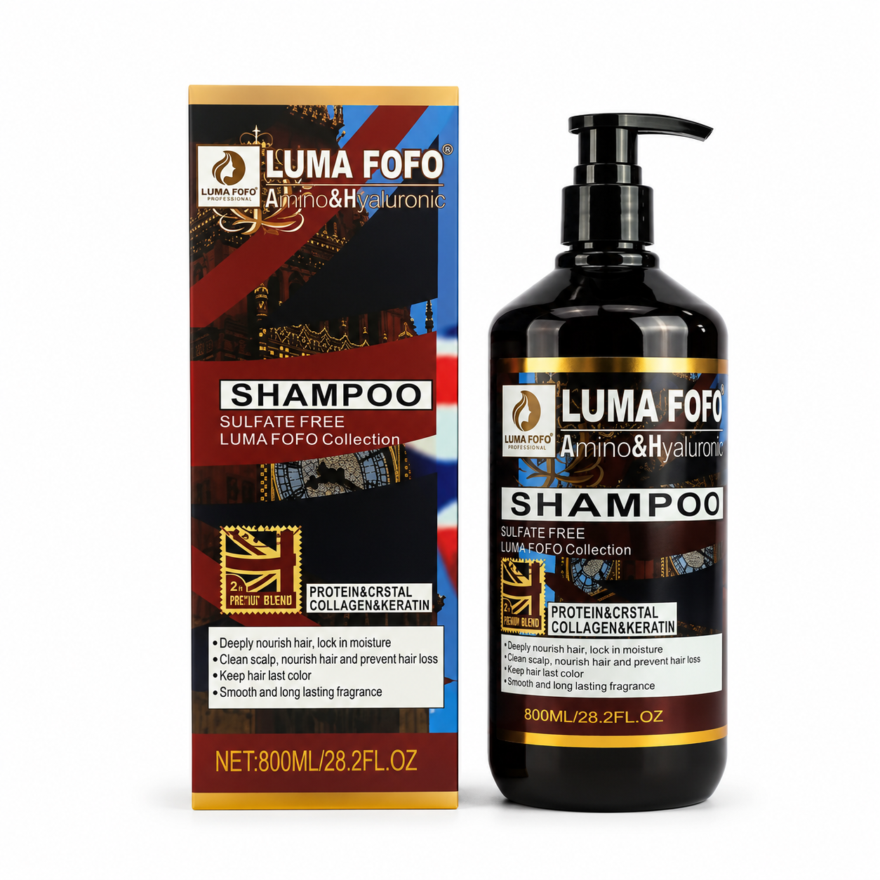 شامپو نرم کننده لوما فوفو 800 میلی‌لیتر بدون سولفات | LUMA FOFO Amino & Hyaluronic