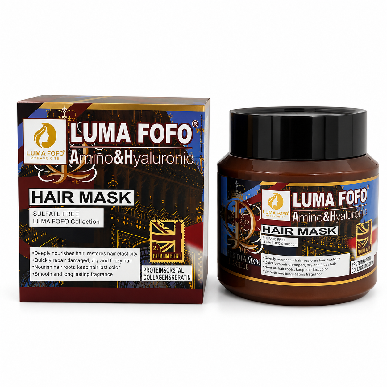 ماسک مو لوما فوفو آمینو و هیالورونیک | LUMA FOFO Hair Mask حجم ۸۰۰ میلی‌لیتر