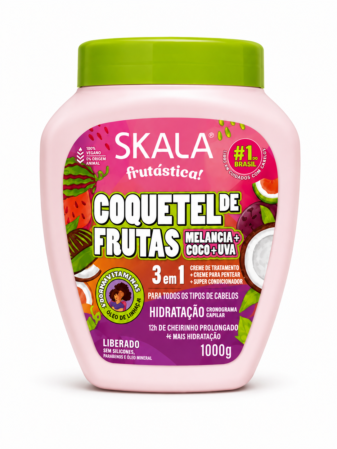 ماسک مو اسکالا کوکتل میوه‌ها Coquetel de Frutas | هندوانه، نارگیل و انگور | ۱۰۰۰ گرم